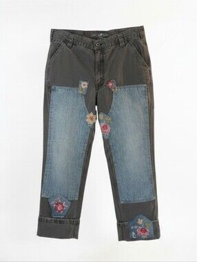 Reworked Carhartt Workwear Pants w/ Floral Patches